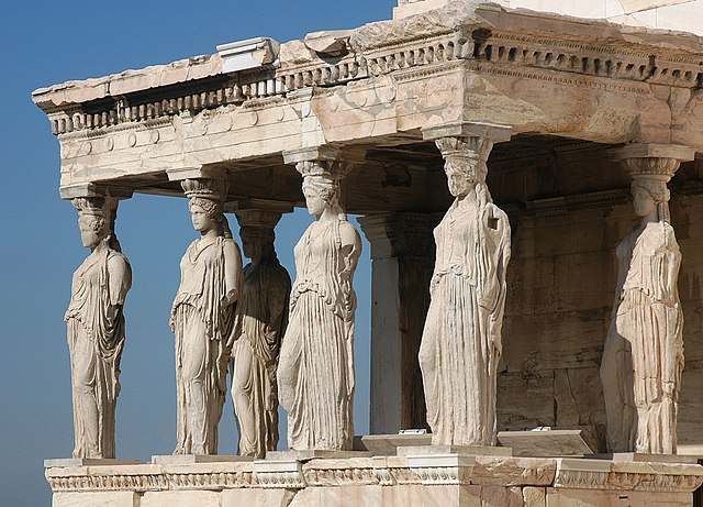 Greek Statues At Acropolis